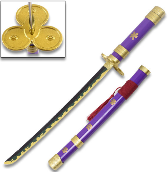 One Piece - Roronoa Zoro's Purple "Enma" Katana 17.5" Not Sharp