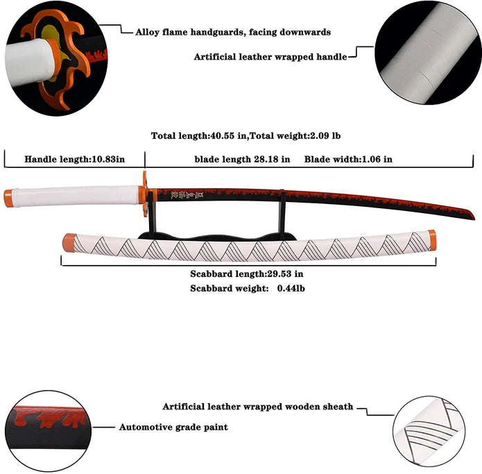 Metal Slayer Fantasy Carbon Steel Sword Rengoku