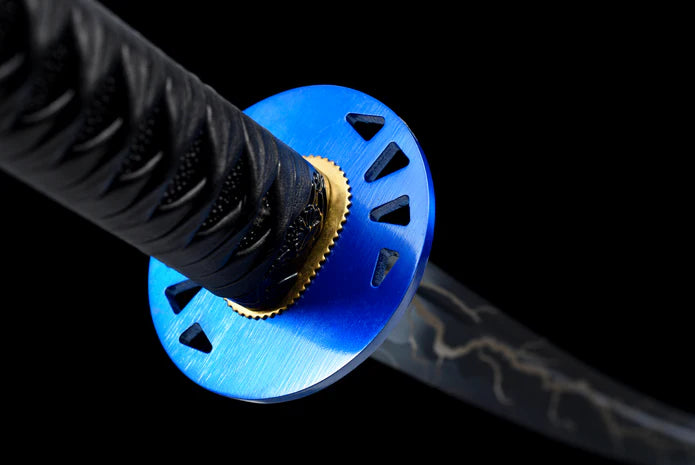 100% Handmade Sword - Fully Functional Samurai Katana Sword, Sharp 1045 Carbon Steel Blade, Hand Forged Clay Tempered, Full Tang, Black Scabbard, Certificate