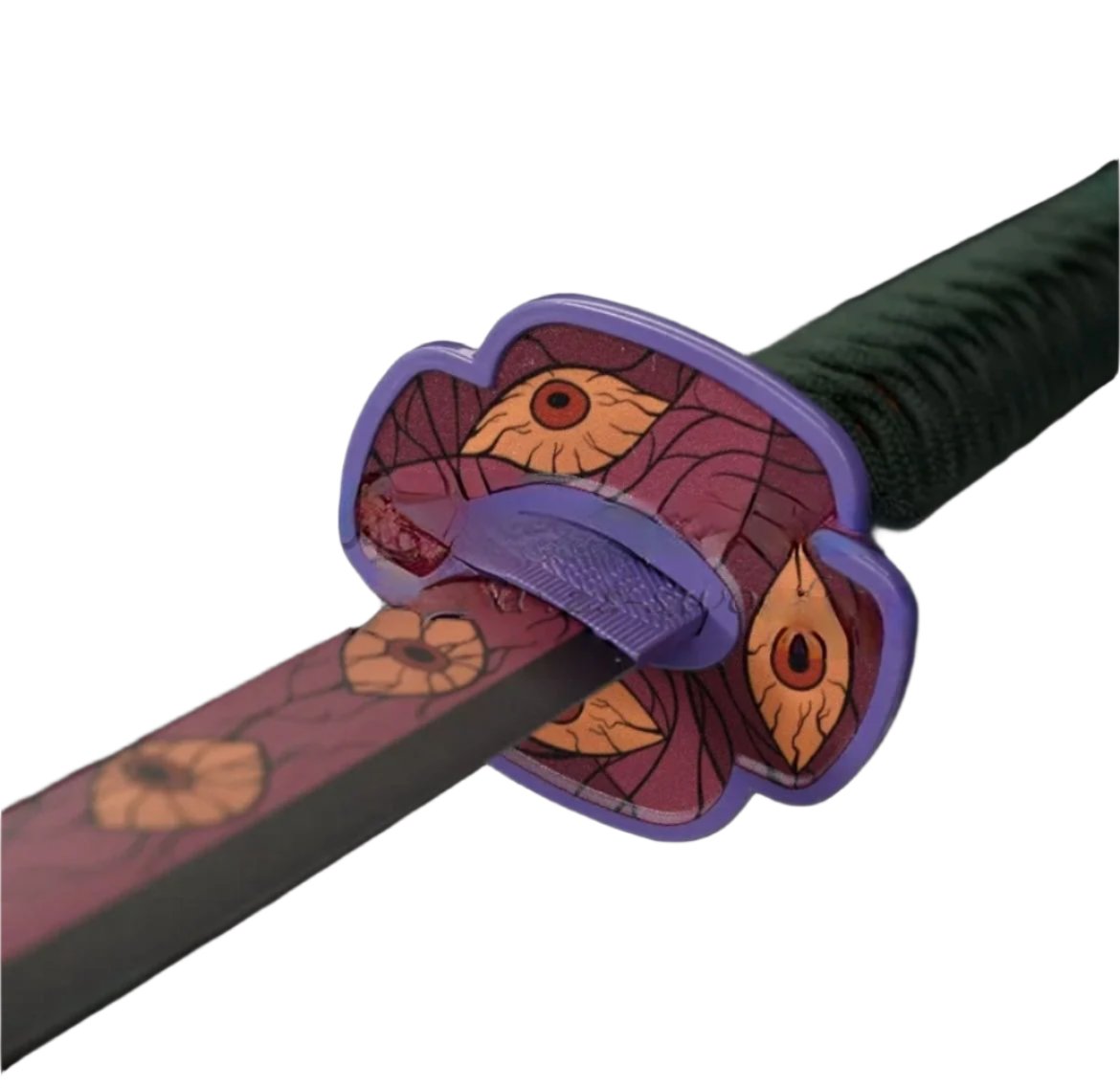 Anime Sword Larmuroki Demon Slayer Pink Eyeballs Graphic Scabbard