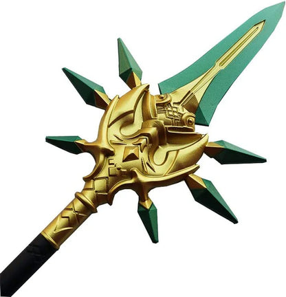 Fantasy Game Style Genshin Primordial Jade Winged-Spear Foam Cosplay Satety Foam Sword Scepter Blade Weapon Costume