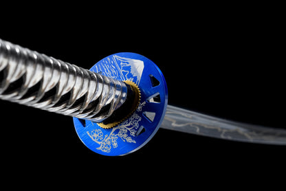 100% Handmade Sword - Fully Functional Samurai Katana Sword, Sharp 1045 Carbon Steel Blade, Hand Forged Clay Tempered, Full Tang, Black Scabbard, Certificate