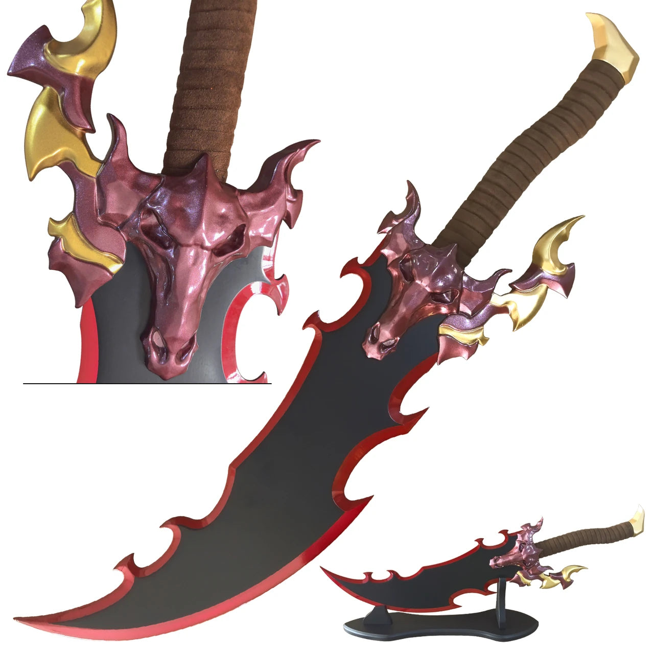 Baran's Sword Solo Leveling- 25" Stainless Steel Anime Replica with Display Stand