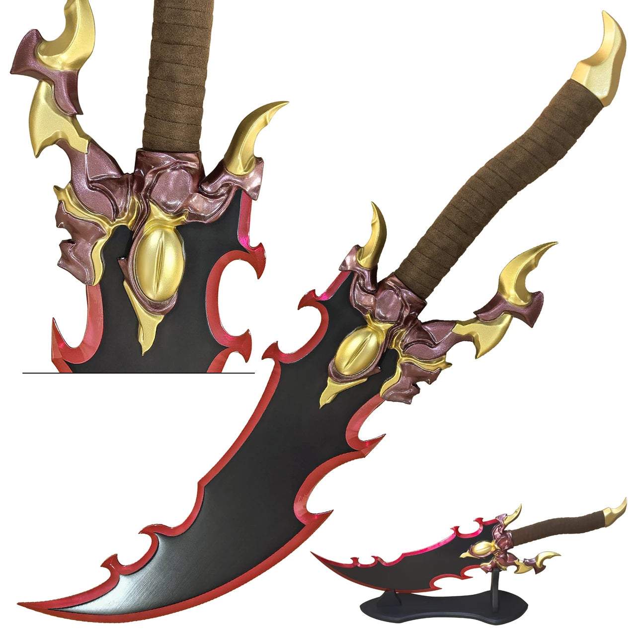 Baran's Sword from Solo Leveling Eye Version - 25" Stainless Steel Anime Replica with Display Stand