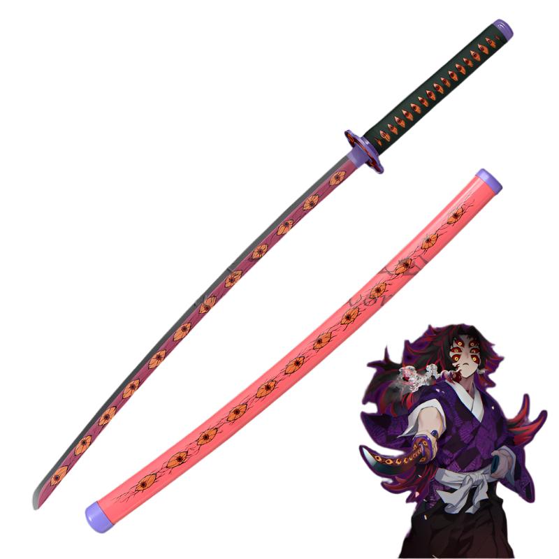 Anime Sword Larmuroki Demon Slayer Pink Eyeballs Graphic Scabbard