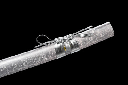 100% Handmade Sword - Fully Functional Samurai Katana Sword, Sharp 1045 Carbon Steel Blade, Hand Forged Clay Tempered, Full Tang, Black Scabbard, Certificate
