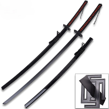 Best Anime Hero Wood Sword And Plastic Black Scabbard 55 inches overall